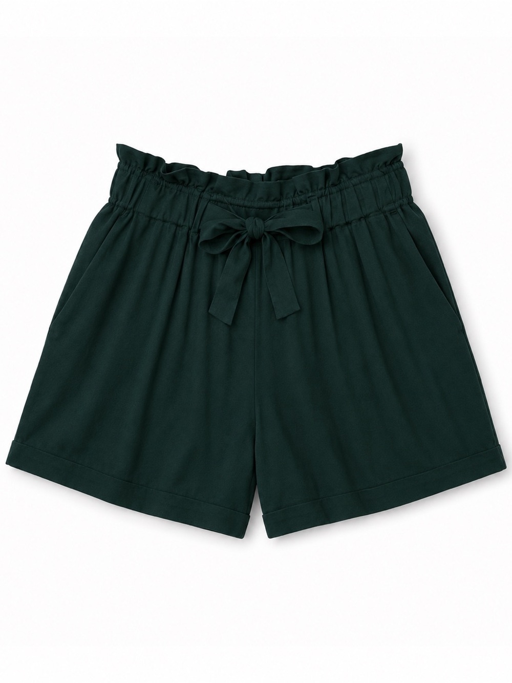 Maurices Dark Green Paperbag Waist Shorts with Bow